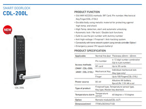 Commax CDL-200L Smart Door Lock with RF Key Tag, Keypad Entry, Digital Lock, Made in Korea, UL Certified