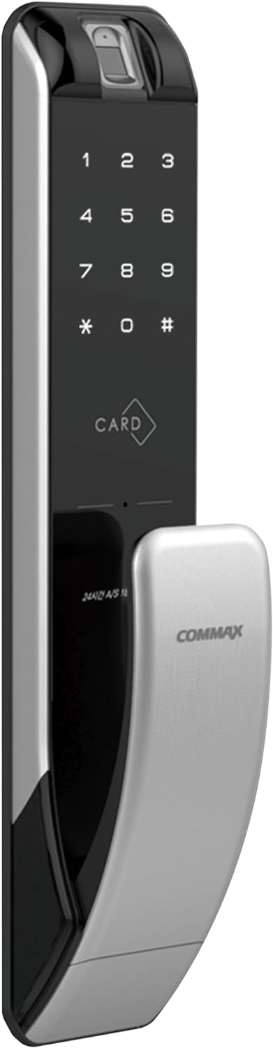 Commax CDL-210P / CDL-210R, Push Pull Smart Door Lock with 4 WAY ACCESS methods RF Card, Pin number, Mechanical Key, Finger Print, Made in Korea, UL Certified