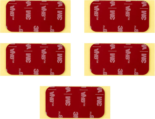 Five red adhesive patches with 3M branding on a white background