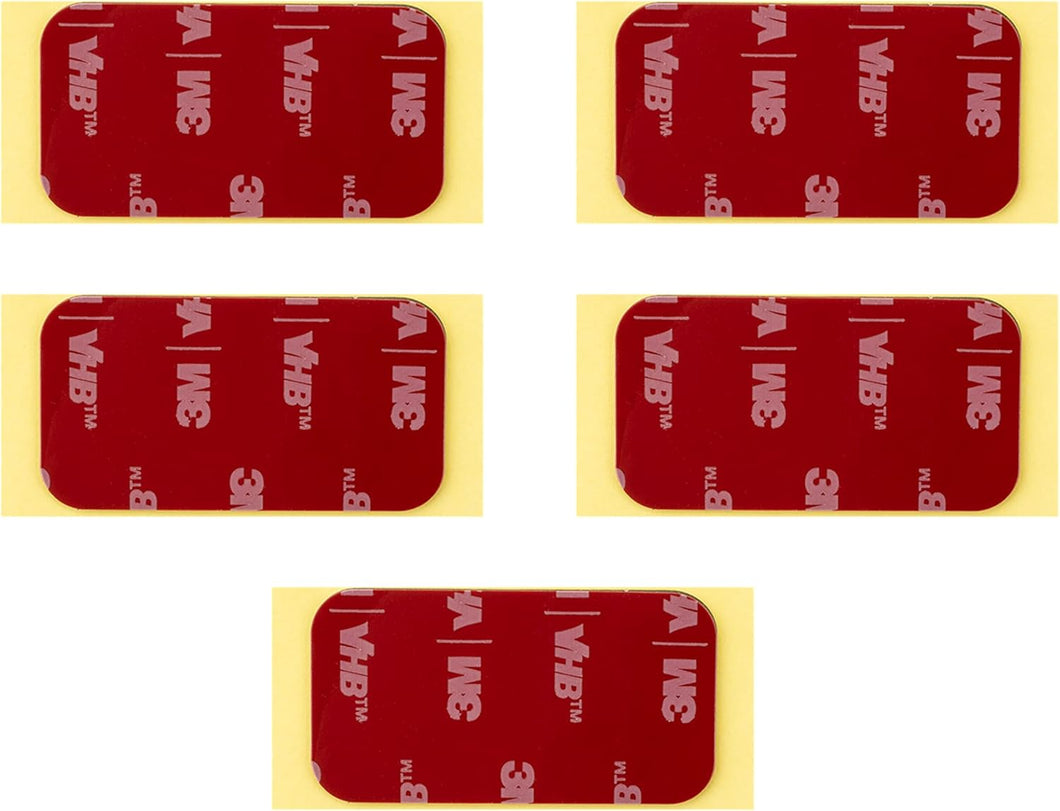 Five red adhesive patches with 3M branding on a white background
