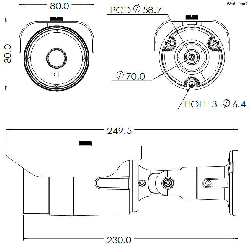 HDVD 5MP 4-in-1 Outdoor Bullet Camera | IP66 Weatherproof, 2.8-12mm Motorized Auto-Focus Lens, Hybrid Output (Model: HDVD-5M-B21) - HDVD