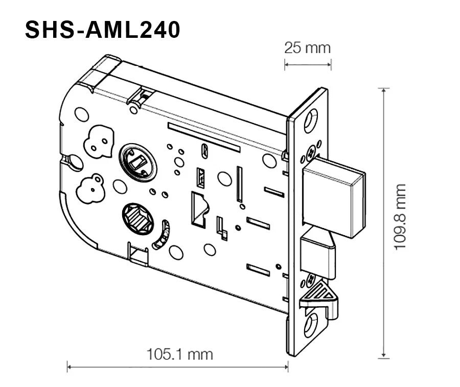 Samsung SHS-AML240 Single Deadbolt Mortise Assembly (Replaces SHS-AML220) - Genuine OEM Part - HDVD