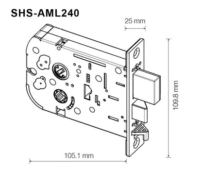 Samsung SHS-AML240 Single Deadbolt Mortise Assembly (Replaces SHS-AML220) - Genuine OEM Part - HDVD