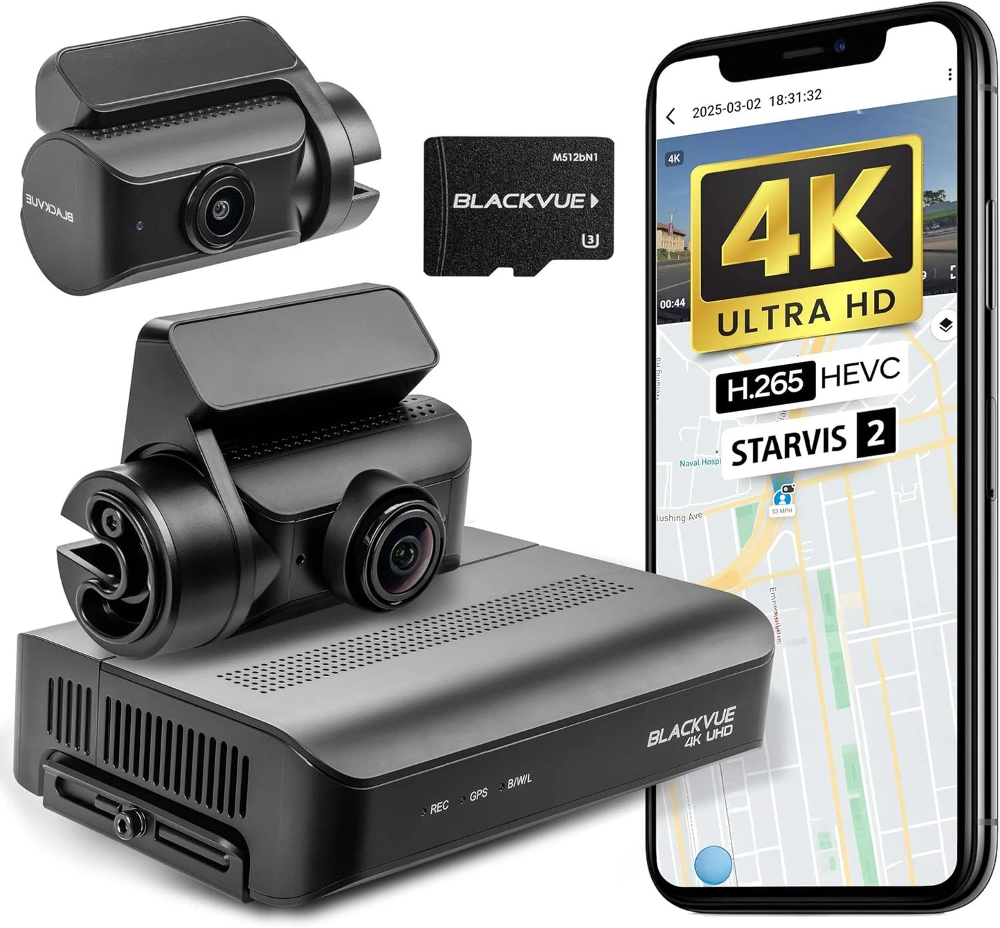 BlackVue DR970X Box-2CH Plus 4K Front and Rear Dash Cam