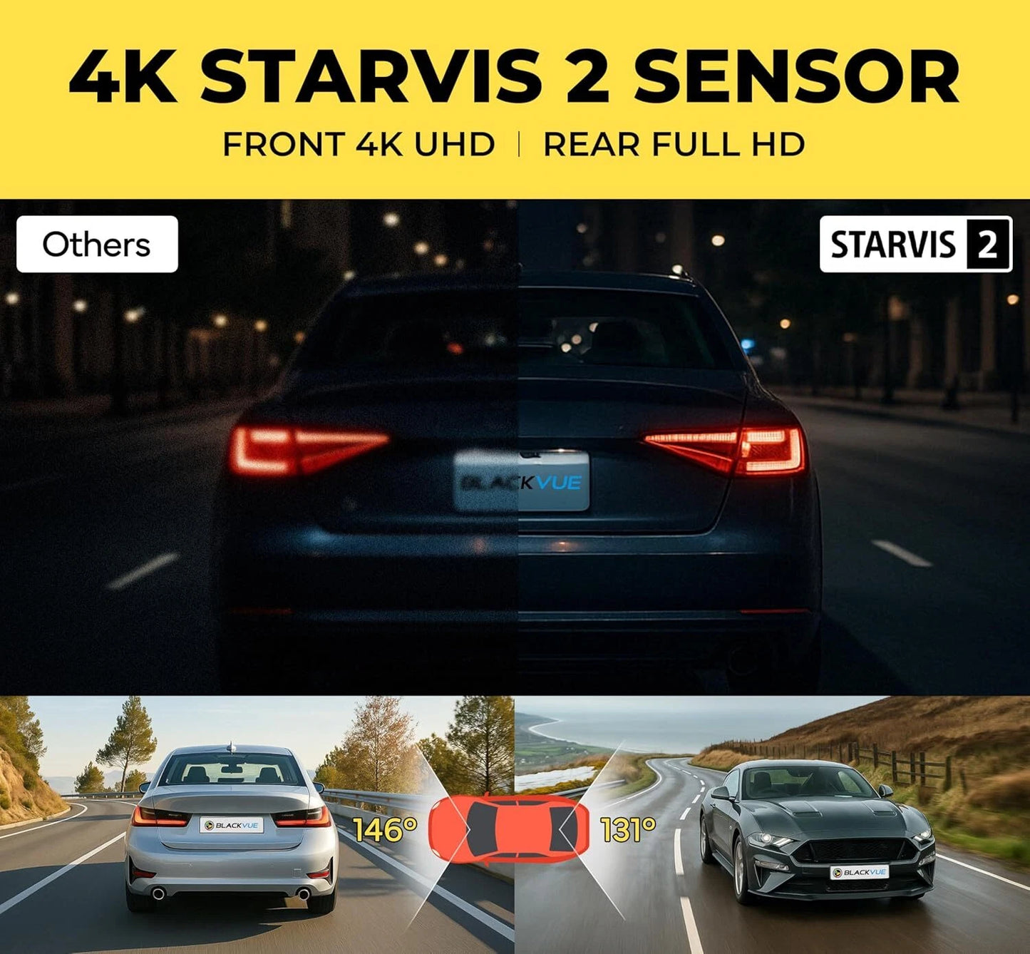 BlackVue DR970X-2CH LTE Plus - 4K UHD Built-in LTE Cloud Dash Cam Sony STARVIS 2 [Open Box - Like New] - HDVD
