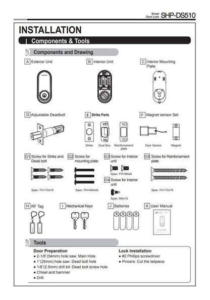 Samsung SHP-DS510 Deadbolt Digital Door Lock - HDVideoDepot