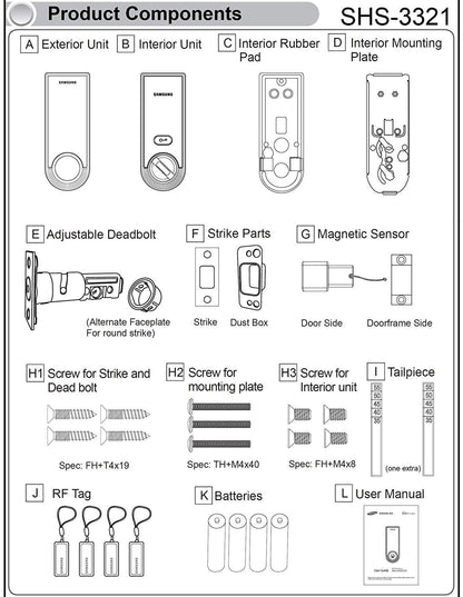 [REFURBISHED] Samsung SHS-3321 Digital Door Lock - HDVD